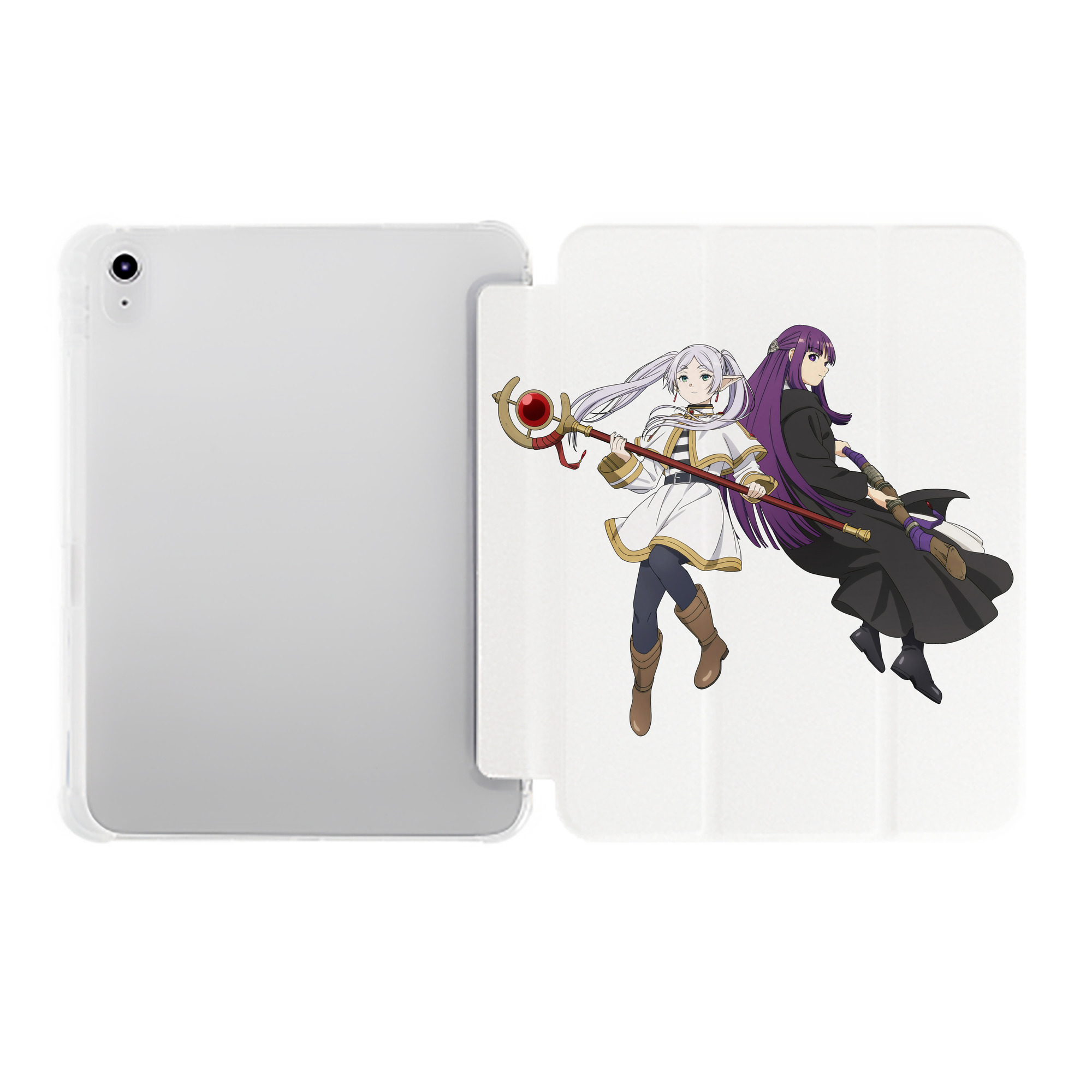 （画像用） 葬送のフリーレン Frieren IPad ケース ペン収納付き 三つ折りスタンド PUレザー×シリコン 対応機種9.5/10.5/10.9インチ
